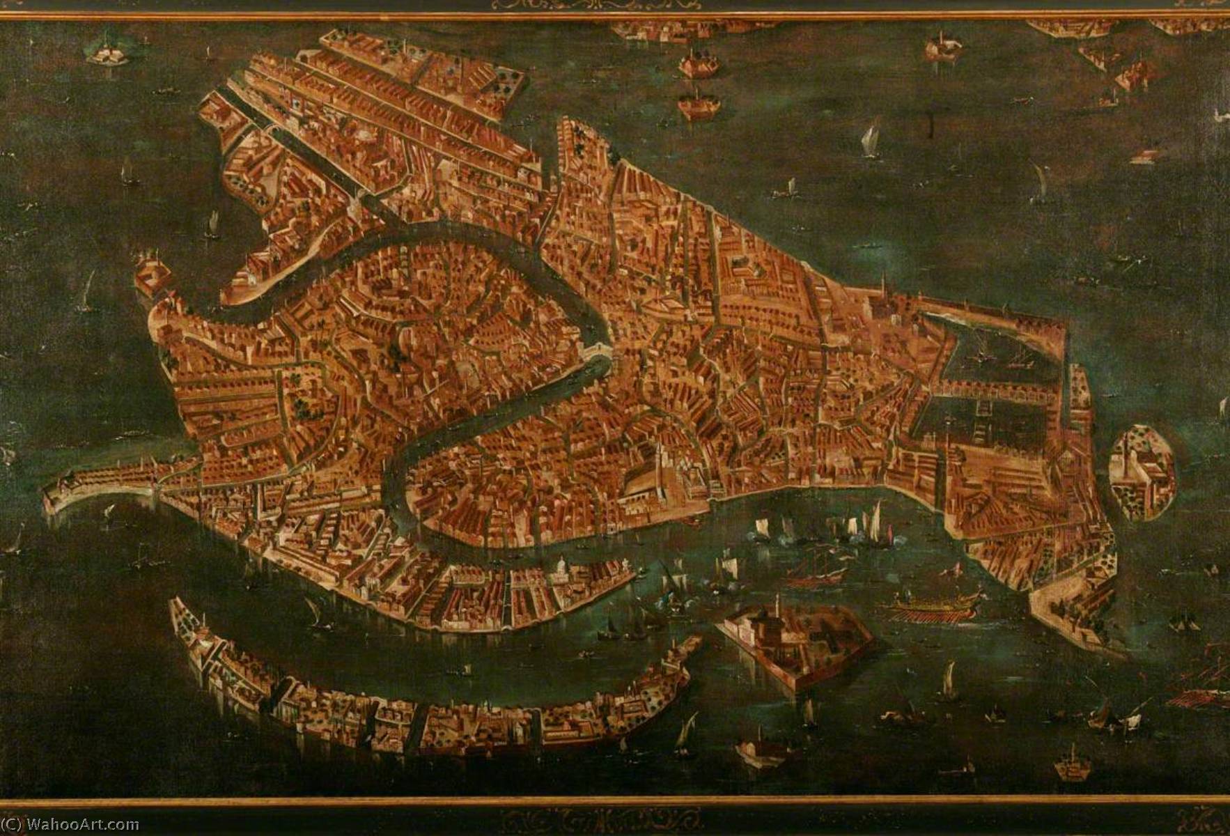 Order Artwork Replica Bird`s Eye View of Venice by Francesco Lazzaro Guardi (1712-1793, Italy) | ArtsDot.com