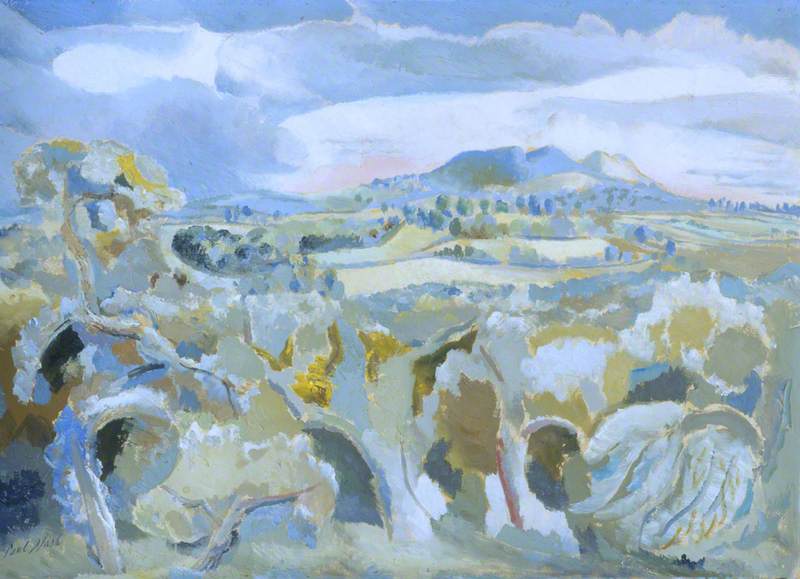 Order Oil Painting Replica Landscape of the Malvern Distance, 1943 by Paul Nash (1889-1946, United Kingdom) | ArtsDot.com
