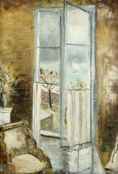 順序 手描き油絵 窓を通して、リビエラ, 1927 バイ Paul Nash (1889-1946, United Kingdom) | ArtsDot.com