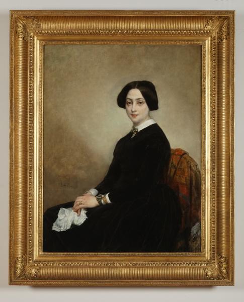 Buy Museum Art Reproductions Portrait de la baronne Marie Marguerite d`Astier de la Vigerie, née Chaussée by Thomas Couture (1815-1879, France) | ArtsDot.com