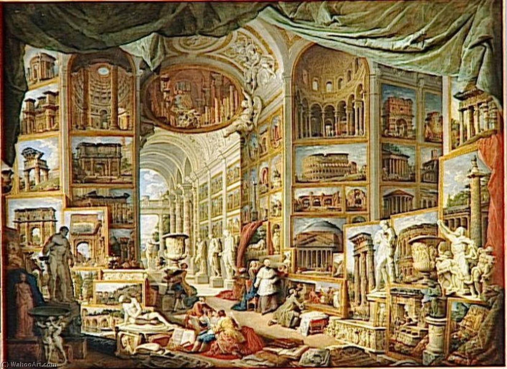 Order Art Reproductions GALERIE DE VUES DE LA ROME ANTIQUE by Giovanni Paolo Pannini (1691-1765, Italy) | ArtsDot.com
