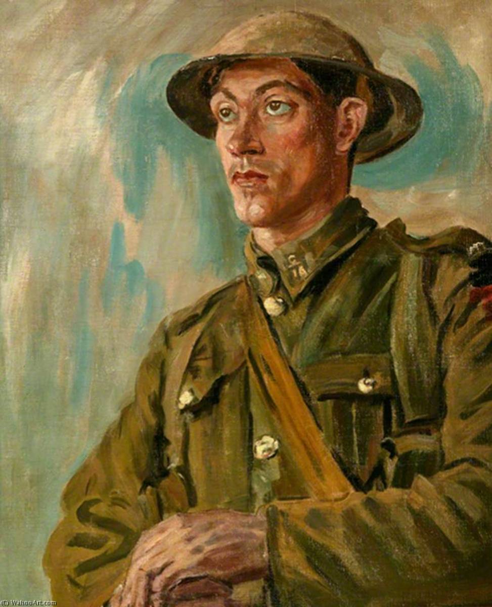 Order Paintings Reproductions Canadian Infantryman by Augustus Edwin John (Inspired By) (1878-1961, United States) | ArtsDot.com
