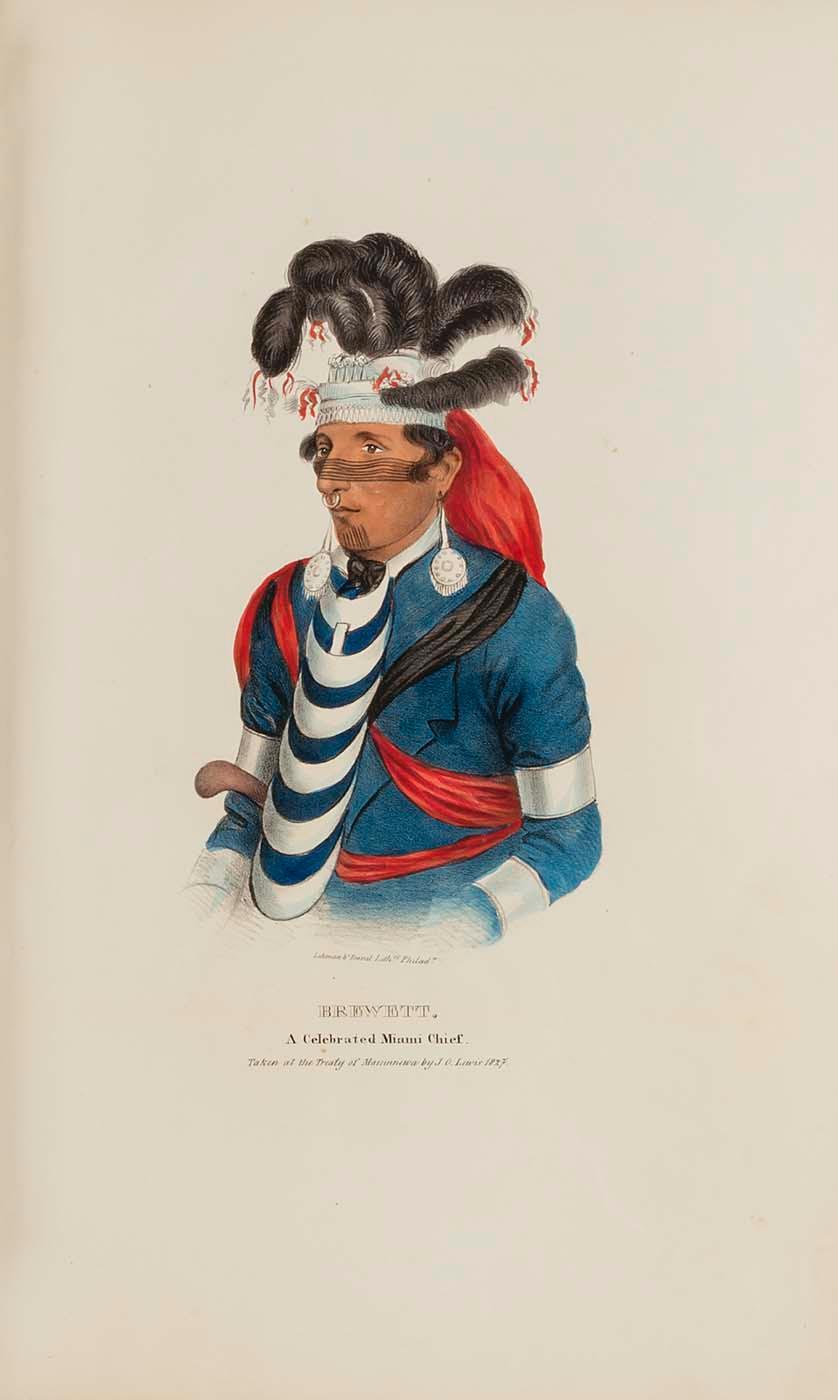 Buy Museum Art Reproductions BREWETT A Celebrated Chief Miami Chief, from The Aboriginal Portfolio, 1835 by James Otto Lewis (1973-1858, United States) | ArtsDot.com