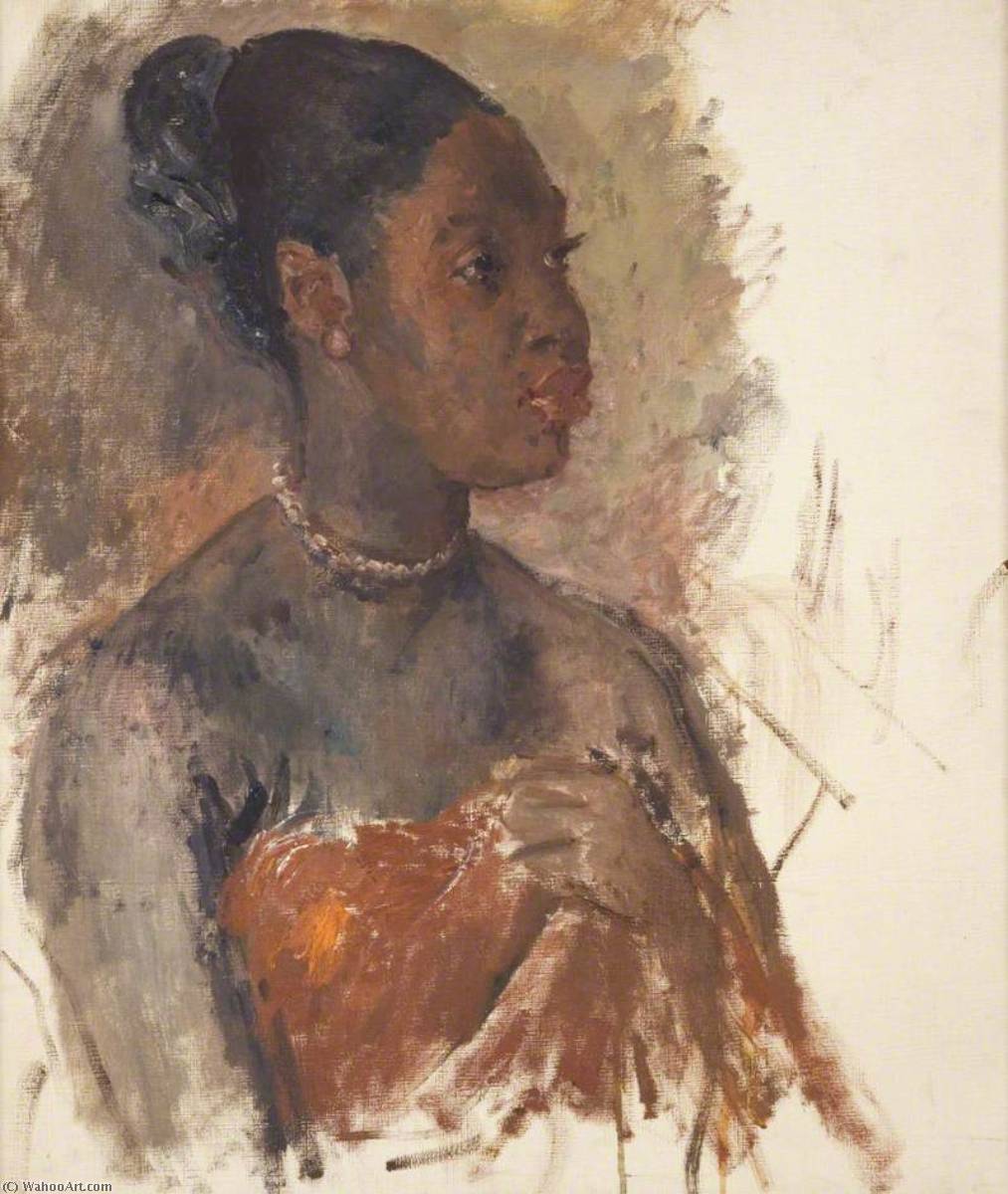 Order Oil Painting Replica Portrait of a Jamaican Woman, 1937 by Augustus Edwin John (Inspired By) (1878-1961, United States) | ArtsDot.com