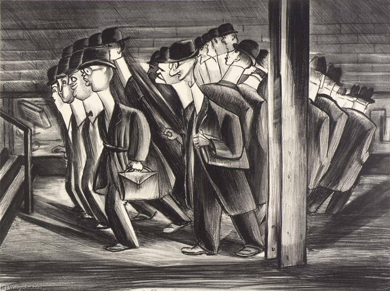 Order Oil Painting Replica White Collar Boys, 1936 by Elizabeth Olds (Inspired By) (1896-1991, United States) | ArtsDot.com