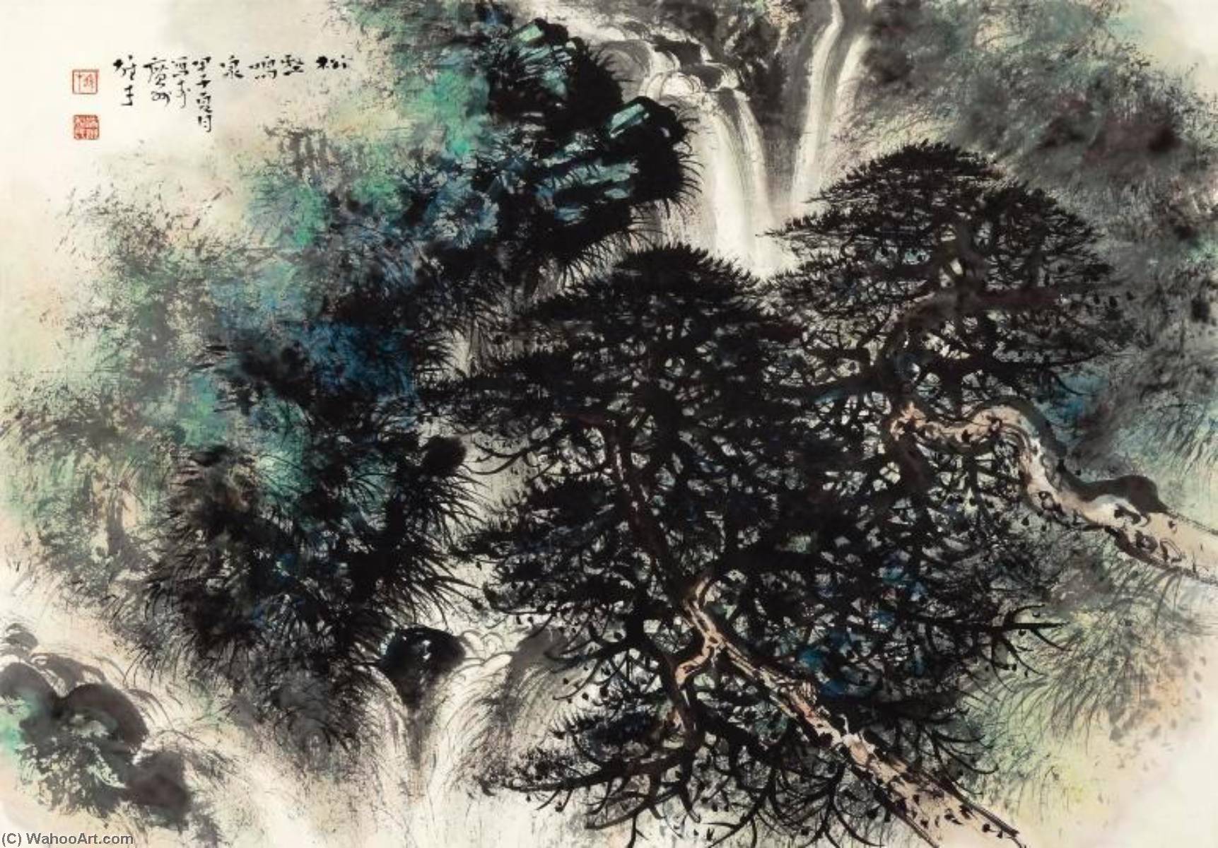PINE TREES BY THE SPRING by Li Xiongcai (1910-2001) Li Xiongcai | ArtsDot.com