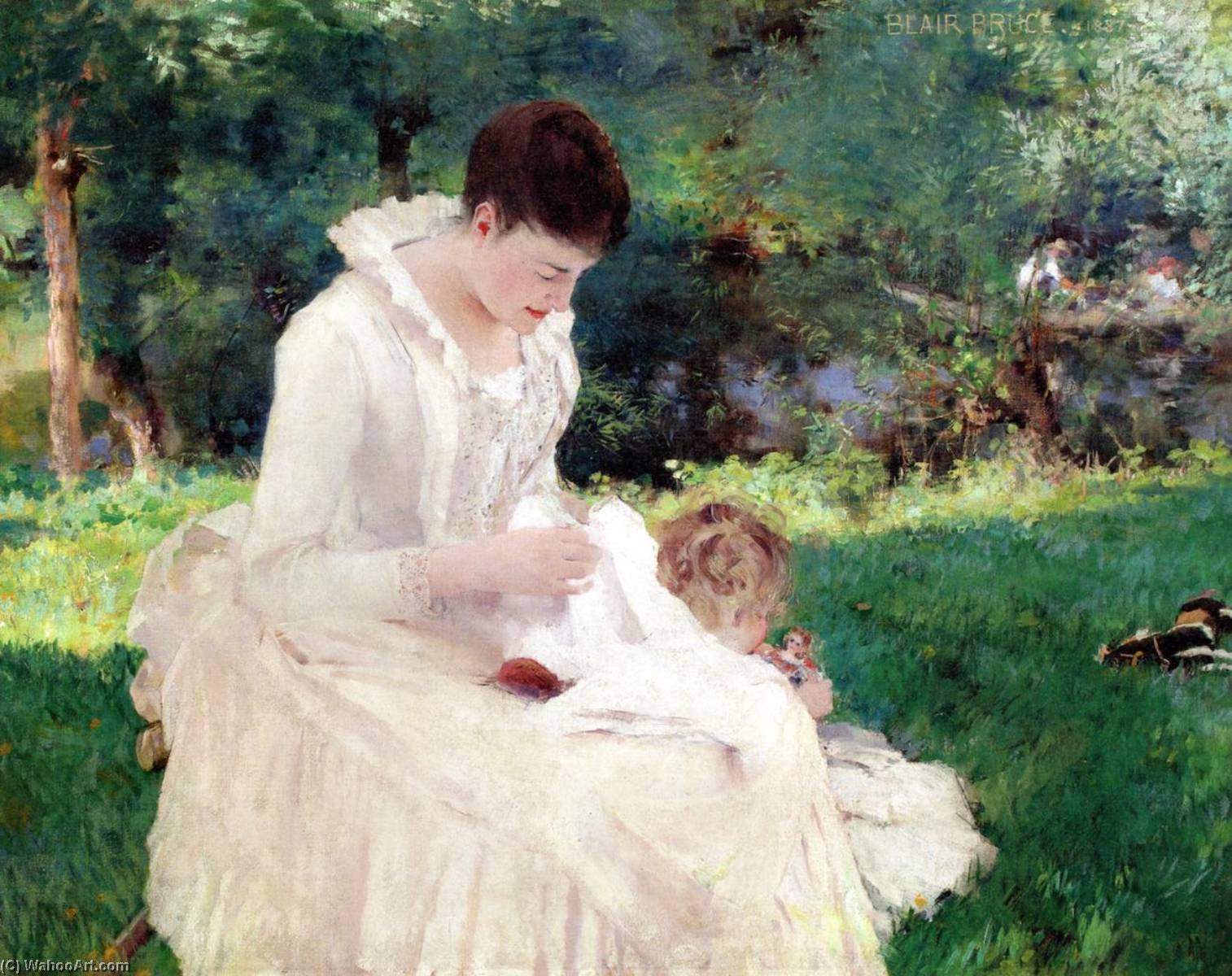 Order Oil Painting Replica Mother and Child (Giverny), 1887 by William Blair Bruce (1859-1906, Canada) | ArtsDot.com