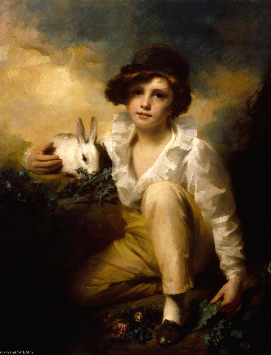 Order Oil Painting Replica Boy and Rabbit, 1814 by Henry Raeburn Dobson (Inspired By) (1901-1985) | ArtsDot.com