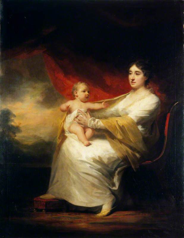 Order Paintings Reproductions Charlotte Hall (1812–1894), Lady Hume Campbell of Marchmont, and her Son, Sir Hugh Hume Campbell, 7th Baronet of Marchmont, 1813 by Henry Raeburn Dobson (Inspired By) (1901-1985) | ArtsDot.com
