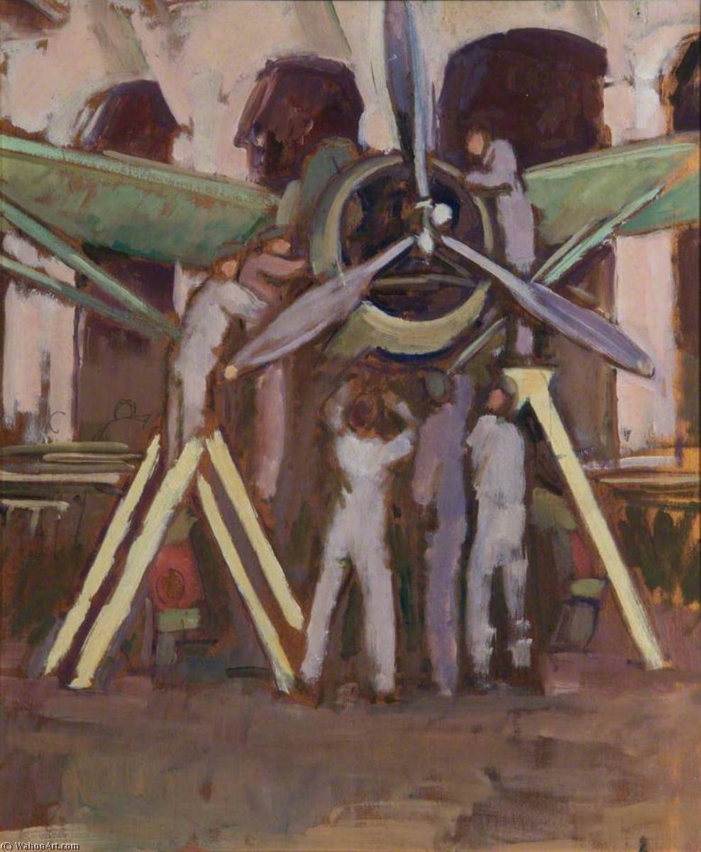 Buy Museum Art Reproductions Mending the Lysander, 1940 by Henry Lamb (Inspired By) (1883-1960, Australia) | ArtsDot.com