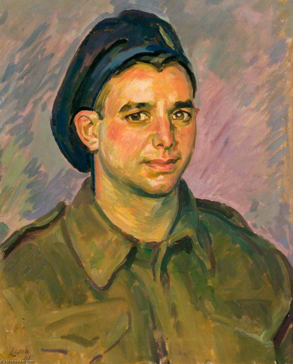 Order Art Reproductions Trooper Juneau, Canadian Forces, 1941 by Henry Lamb (Inspired By) (1883-1960, Australia) | ArtsDot.com