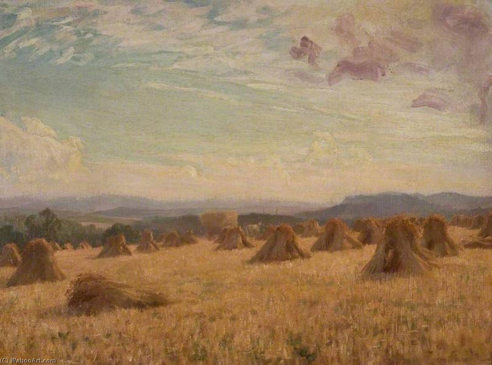 Order Paintings Reproductions Harvesting Towards Morehampton, 1910 by Brian Hatton (1887-1916) | ArtsDot.com