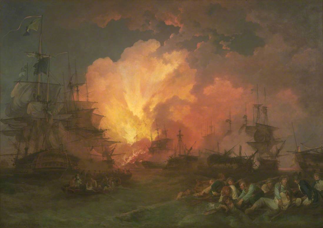 Order Art Reproductions The Battle of the Nile, 1800 by Philip Jacques De Loutherbourg (1740-1812, France) | ArtsDot.com