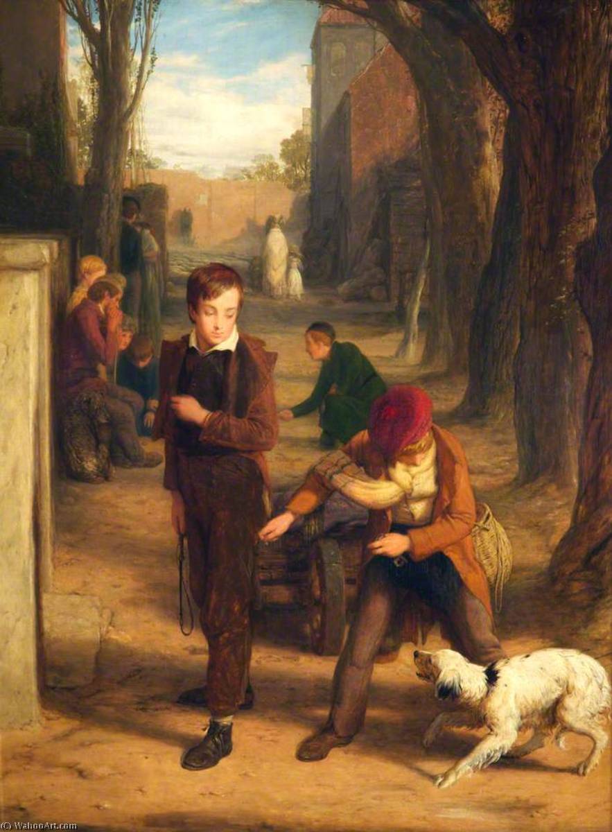 Compra Riproduzioni D'arte Del Museo Un cane di due menti, 1830 di William Mulready The Younger (1786-1863, Ireland) | ArtsDot.com