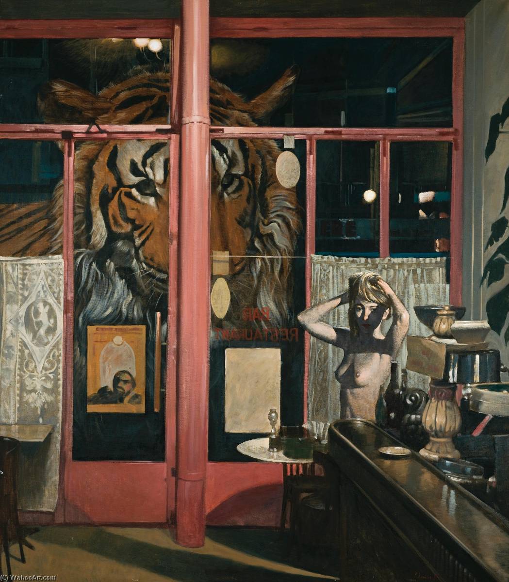 Woman with tiger by Pavlos Samios Pavlos Samios | ArtsDot.com