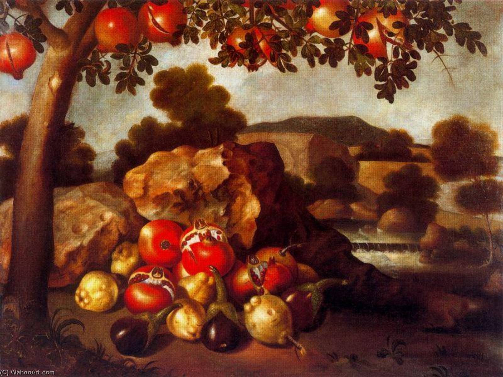 Order Oil Painting Replica Fruit in a Landscape by Tomàs Yepes | ArtsDot.com