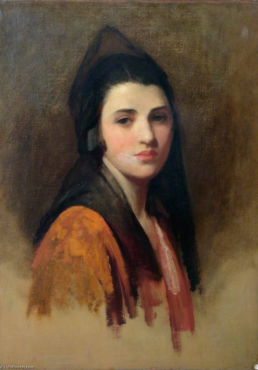 Order Oil Painting Replica The Mantilla, 1927 by Samuel Luke Fildes (1843-1927, United Kingdom) | ArtsDot.com