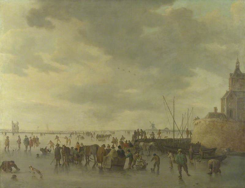 Order Paintings Reproductions A Scene on the Ice near Dordrecht, 1642 by Jan Van Goyen (1596-1656, Netherlands) | ArtsDot.com