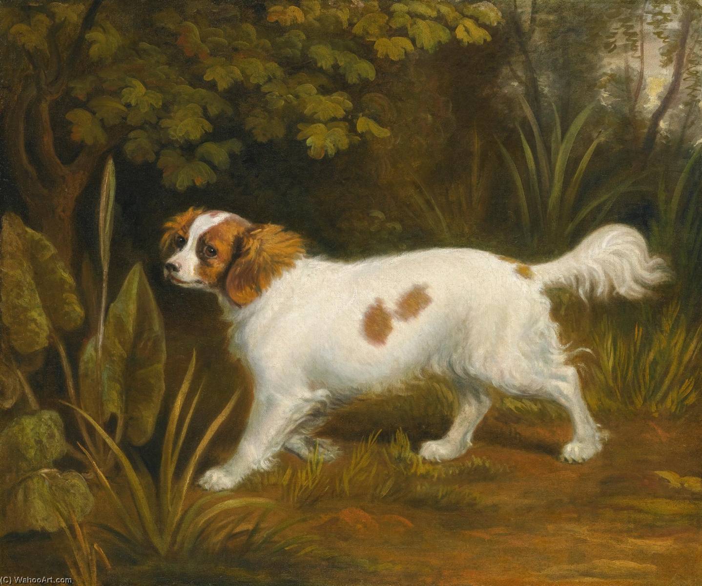 Order Oil Painting Replica A Cavalier King Charles Spaniel in a Landscape by Sawrey Gilpin (1733-1807, United Kingdom) | ArtsDot.com