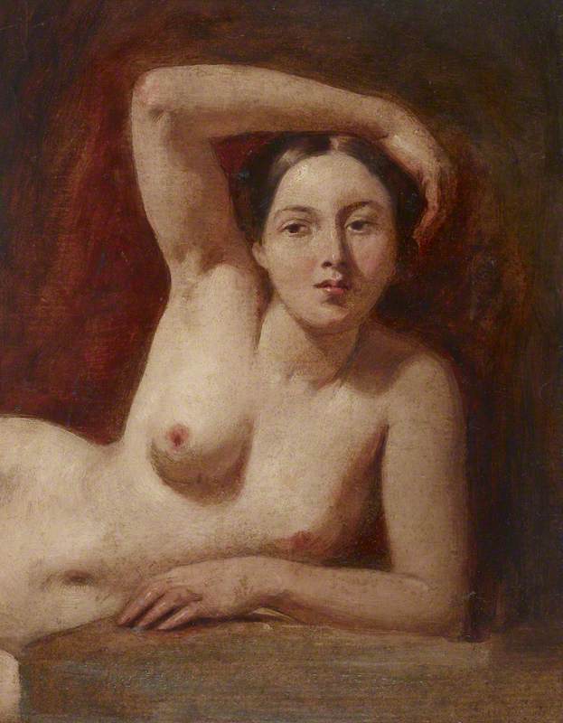 Order Oil Painting Replica Half Figure of a Female Nude Reclining by William Etty (1787-1849, United Kingdom) | ArtsDot.com