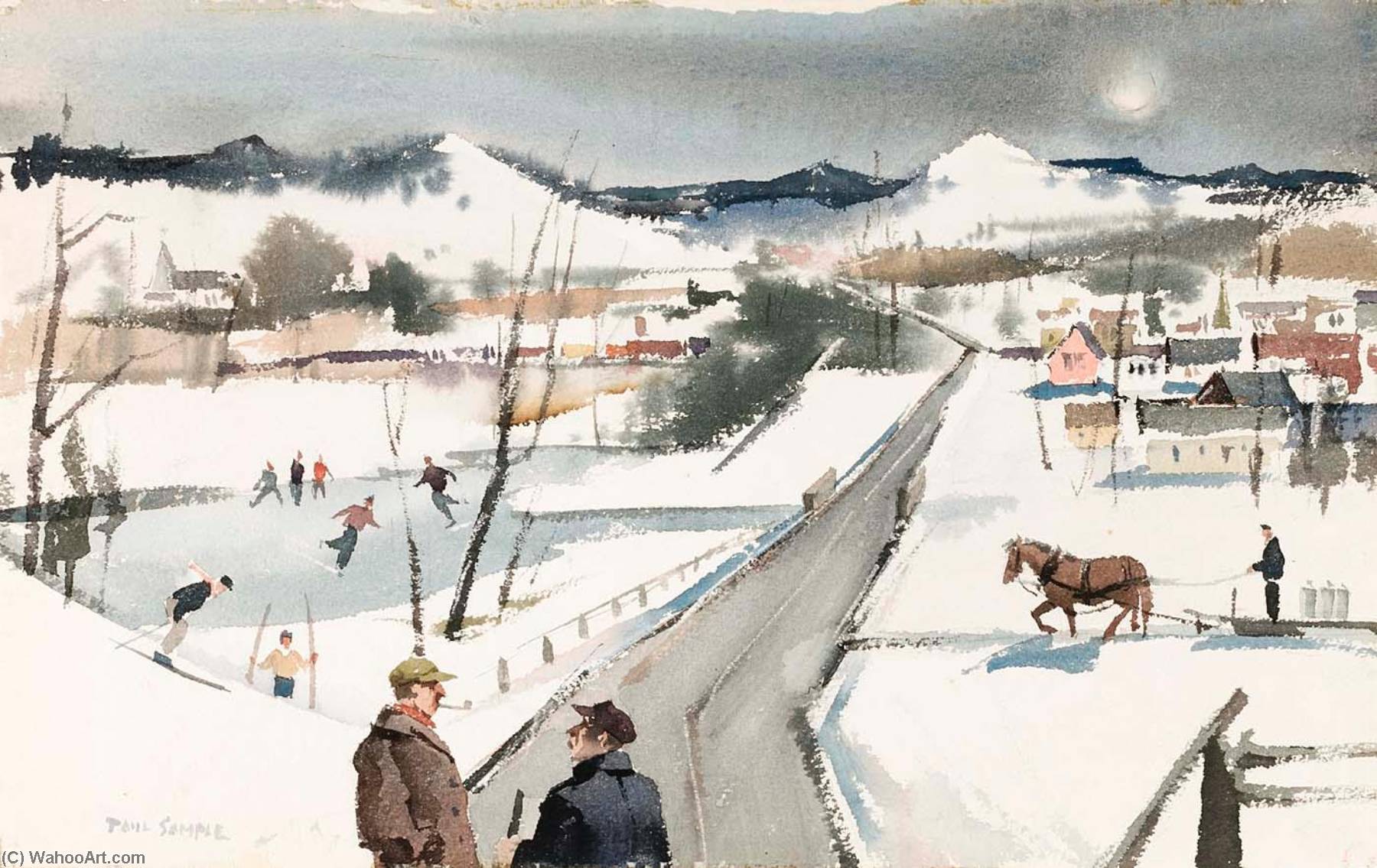 Buy Museum Art Reproductions An American Road in Winter, Vermont by Paul Sample (Inspired By) (1896-1974) | ArtsDot.com