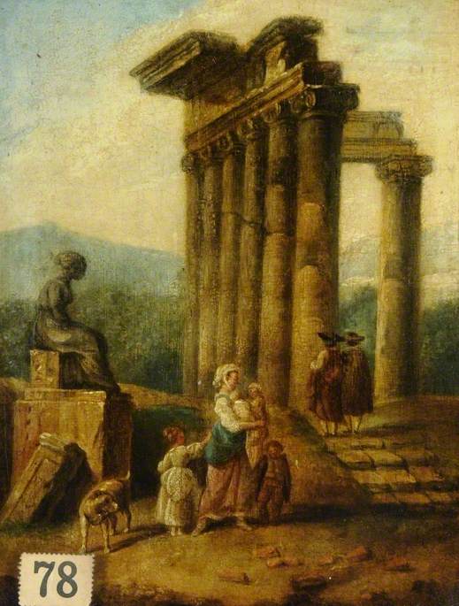 Order Oil Painting Replica Landscape with Ruins by Hubert Robert (1733-1808, France) | ArtsDot.com
