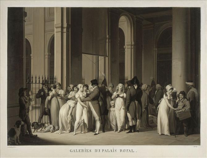 顺序 畫複製 Galeries du Palais Royal (actuel 1er arrondissement, Paris) 通过 Louis Léopold Boilly (1761-1845, France) | ArtsDot.com