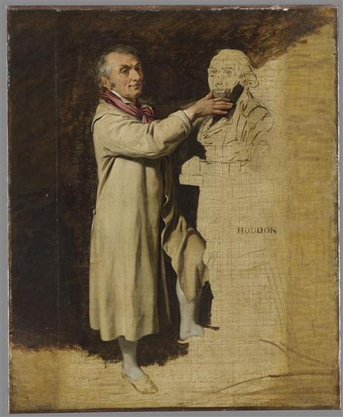 Order Art Reproductions Portrait de Jean Antoine Houdon by Louis Léopold Boilly (1761-1845, France) | ArtsDot.com