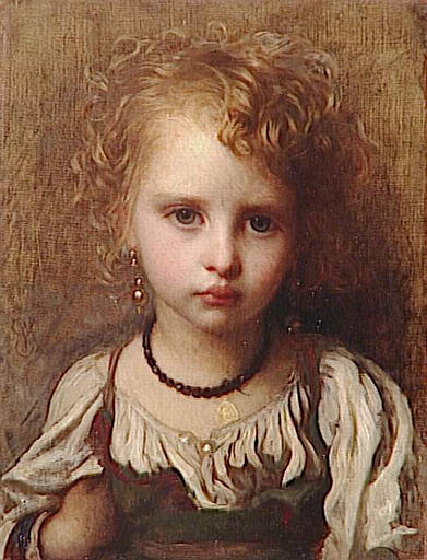 顺序 油畫 MONA LUCCIA 通过 Ernest Hébert (Antoine Auguste Ernest Hebert) (1817-1908, France) | ArtsDot.com