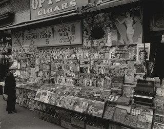 Order Paintings Reproductions Newsstand, East 32nd Street and Third Avenue, Manhattan, 1935 by Berenice Abbott (Inspired By) (1898-1991, United States) | ArtsDot.com
