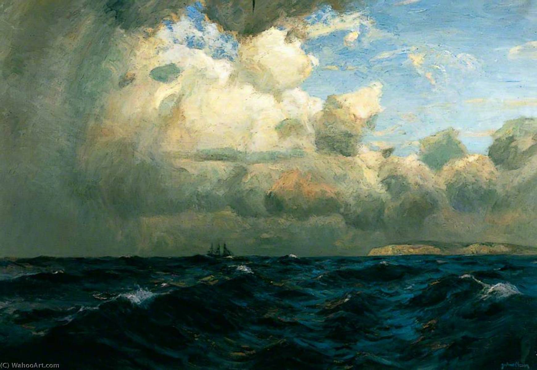 Order Paintings Reproductions Seascape off the Isle of Wight by Albert Julius Olsson (1864-1942) | ArtsDot.com