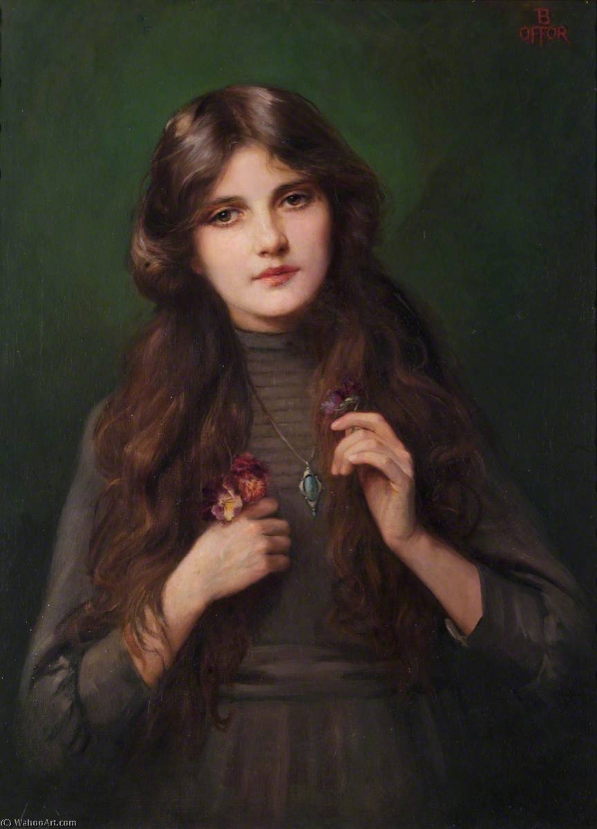 Bestellen Gemälde Reproduktionen Porträt eines unbekannten Mädchens in einem grauen Kleid, 1920 von Beatrice Offor (1864-1920, United Kingdom) | ArtsDot.com
