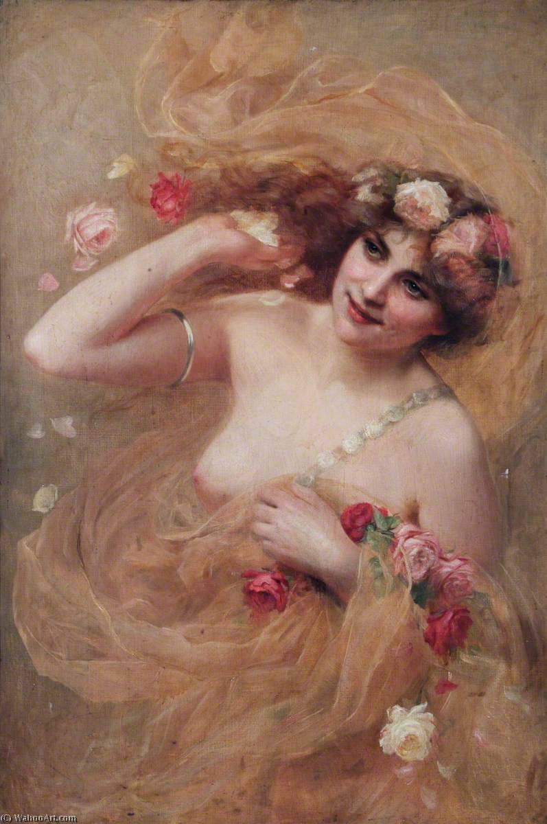 Order Art Reproductions Nude with Roses, 1917 by Beatrice Offor (1864-1920, United Kingdom) | ArtsDot.com