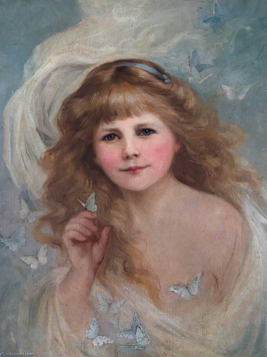 顺序 藝術再現 Bacchante with Butterflies, 1905 通过 Beatrice Offor (1864-1920, United Kingdom) | ArtsDot.com