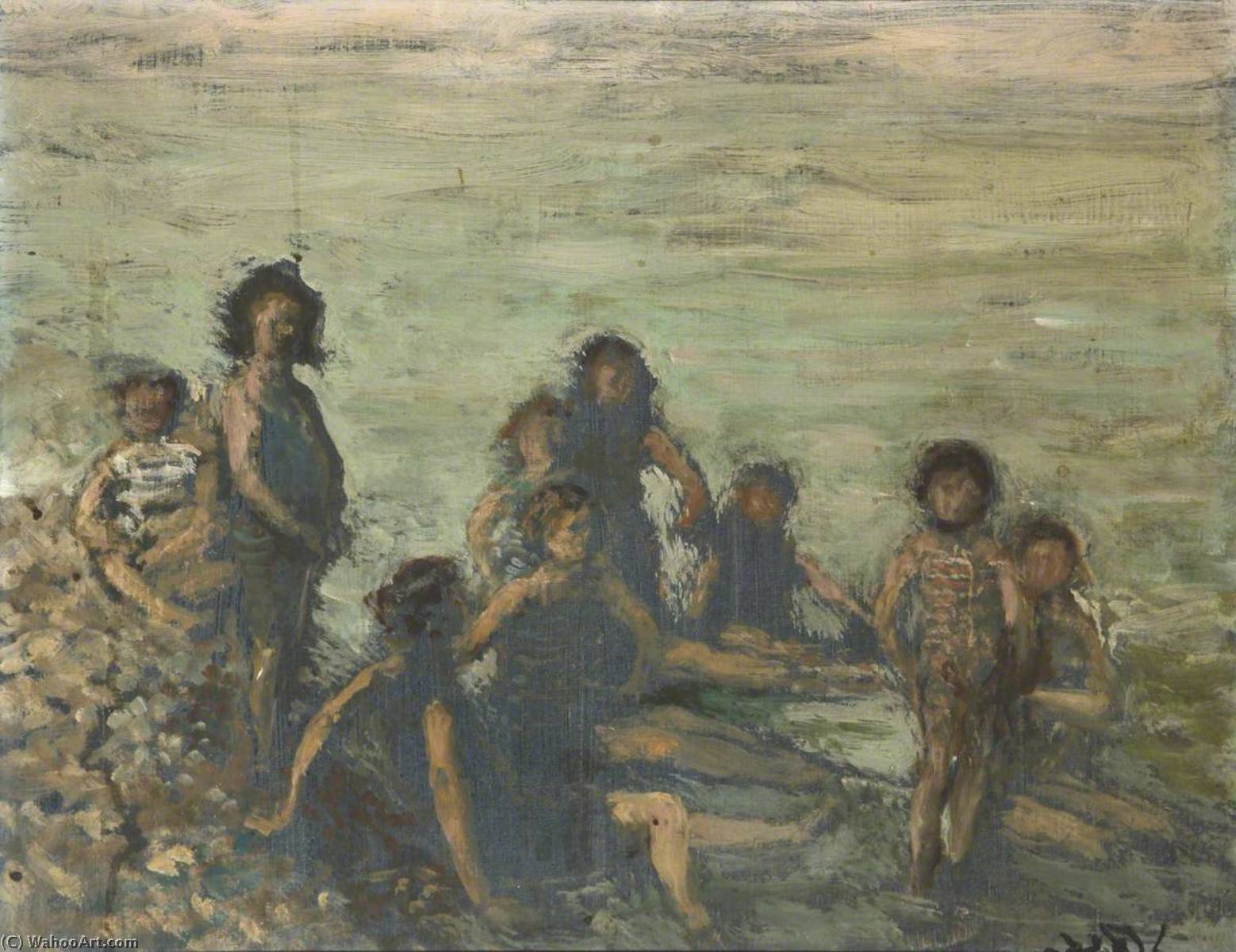 Order Oil Painting Replica Children Bathing, Dieppe, 1934 by Jacques-Emile Blanche (1861-1942, France) | ArtsDot.com