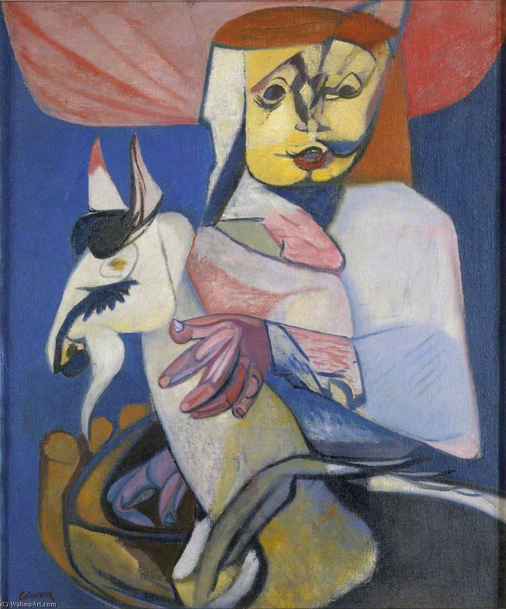 Order Paintings Reproductions Woman with a Circus Goat, 1948 by Robert Colquhoun (Inspired By) (1914-1962, Scotland) | ArtsDot.com