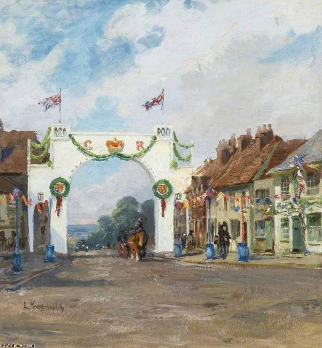Order Oil Painting Replica The Jubilee Arch, Bushey, 1935 by Lucy Elizabeth Kemp Welch (Inspired By) (1869-1958) | ArtsDot.com