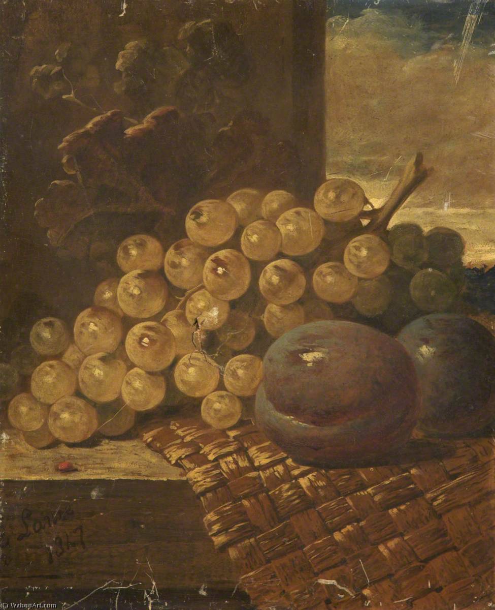 Buy Museum Art Reproductions Still Life with Fruit, 1855 by George Lance (1802-1864) | ArtsDot.com