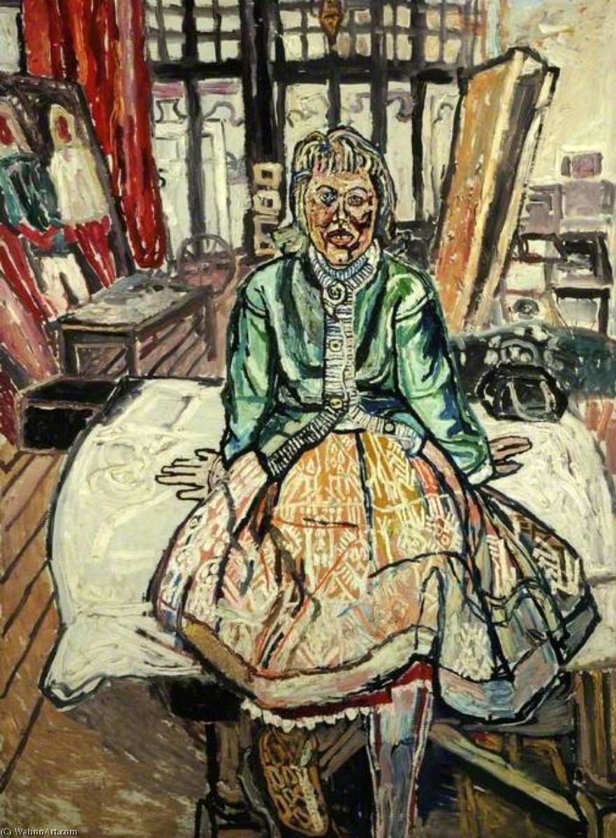 Order Oil Painting Replica Antonia Fraser (b.1932) by John Randall Bratby (Inspired By) (1928-1992, United Kingdom) | ArtsDot.com