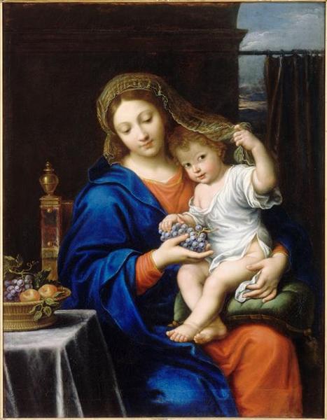 Order Paintings Reproductions La Vierge à la grappe by Pierre Mignard (1612-1695, France) | ArtsDot.com