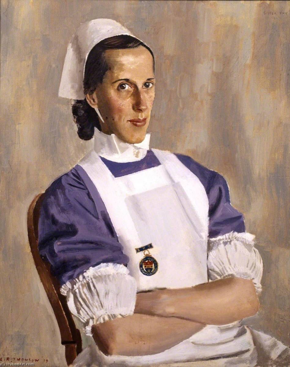 Order Paintings Reproductions Sister Fry, 1939 by Alfred Reginald Thomson (Inspired By) (1894-1979, India) | ArtsDot.com