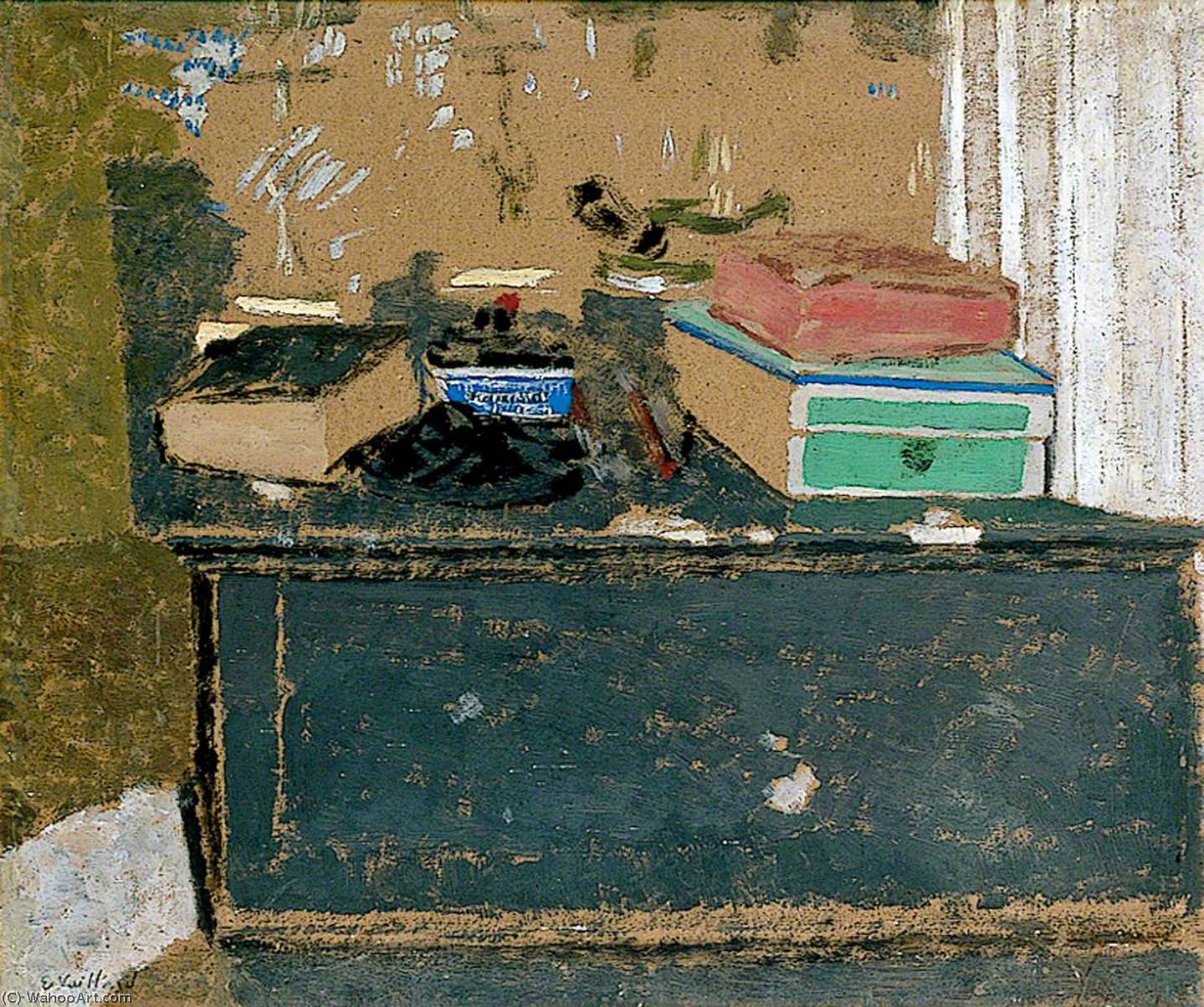 Order Oil Painting Replica L`encrier bleu sur la cheminée, 1900 by Jean Edouard Vuillard (1868-1940, France) | ArtsDot.com