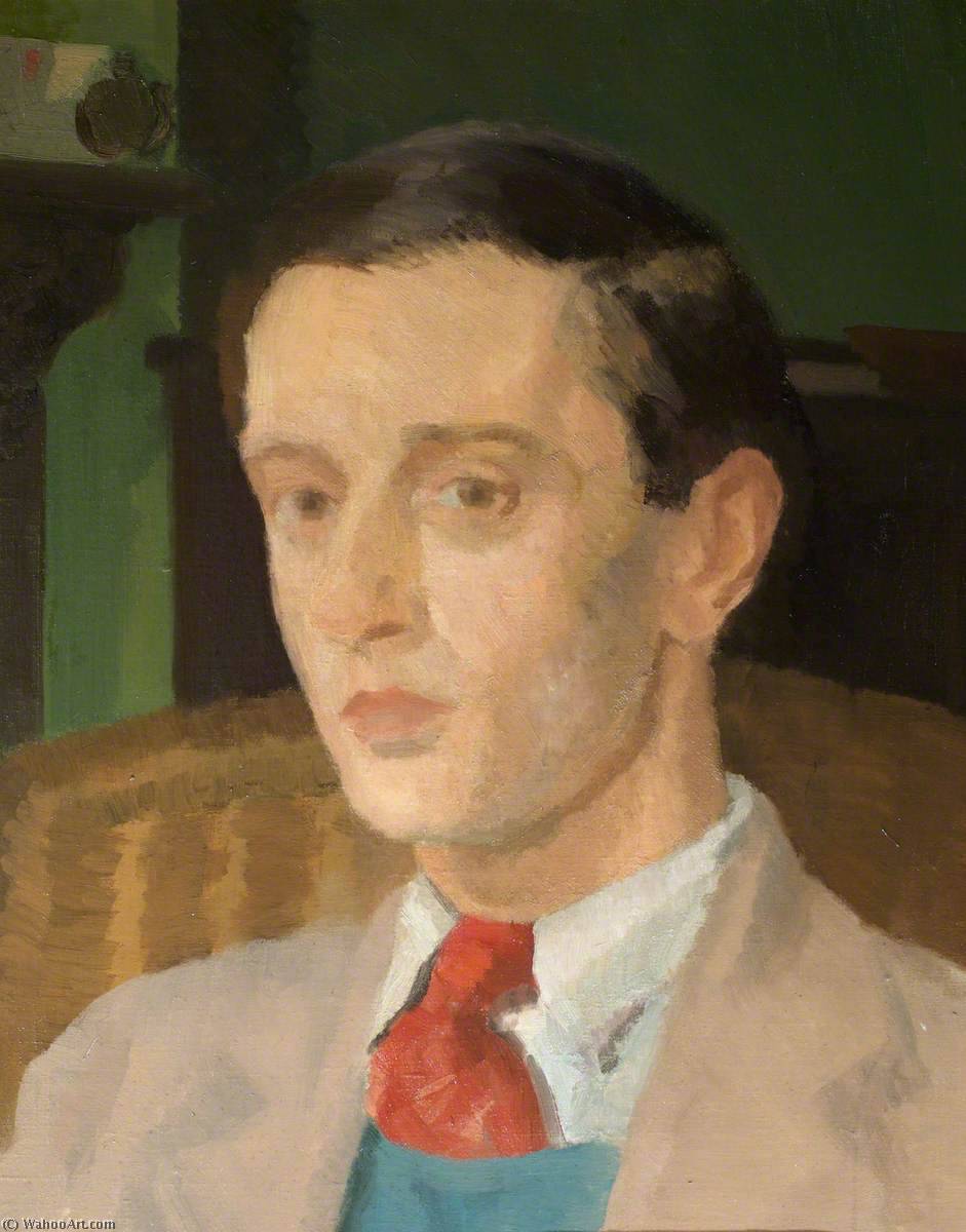 Order Paintings Reproductions Young Man Wearing a Tie by Ivor Williams (Inspired By) (1908-1982, United Kingdom) | ArtsDot.com