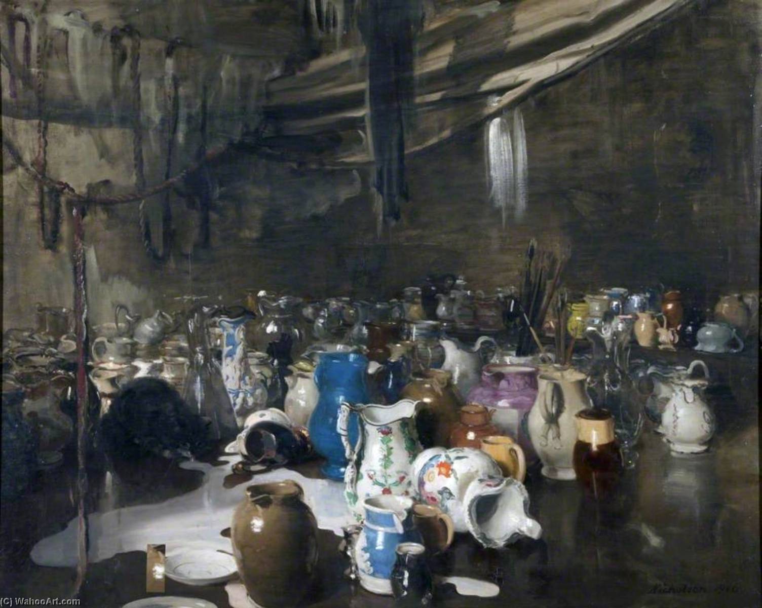 Order Paintings Reproductions The Hundred Jugs, 1916 by William Newzam Prior Nicholson | ArtsDot.com
