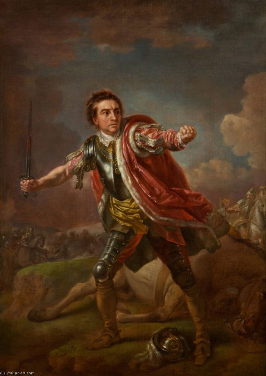 Order Paintings Reproductions David Garrick as Gloucester in `Richard III` by William Shakespeare, Drury Lane 1759, 1760 by Francis Hayman (1708-1776, United Kingdom) | ArtsDot.com