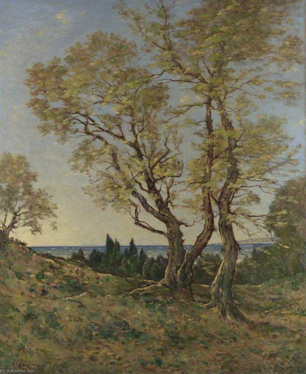 Order Oil Painting Replica Olive Trees at Menton, 1907 by Henri-Joseph Harpignies (1819-1916, France) | ArtsDot.com