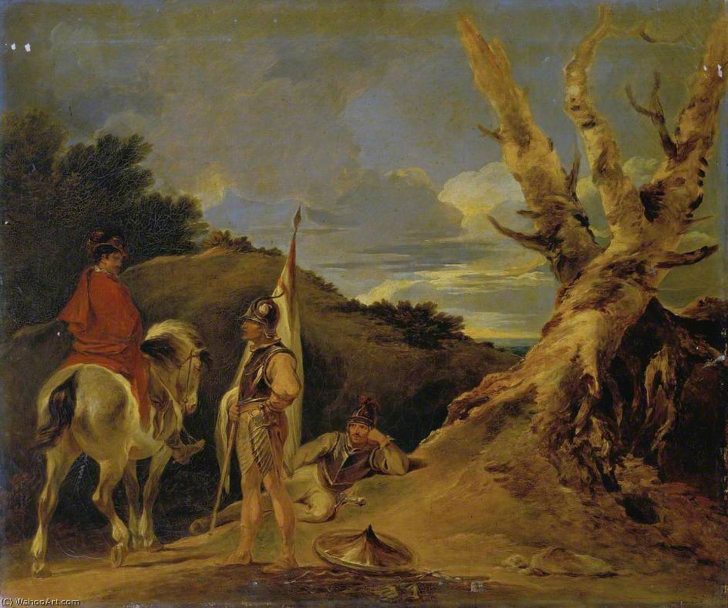Order Art Reproductions Landscape with Soldiers, 1811 by Peter Francis Bourgeois (1753-1811) | ArtsDot.com
