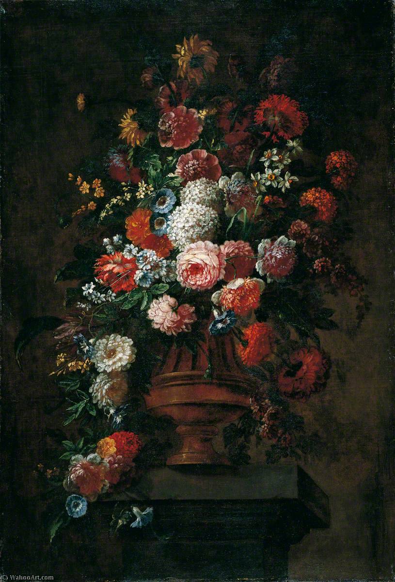 Buy Museum Art Reproductions Summer Flowers in Bronze Urn, 1699 by Jean Baptiste Monnoyer (1636-1699, France) | ArtsDot.com
