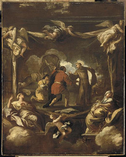 Buy Museum Art Reproductions Saint Antoine de Padoue et le miracle du char by Luca Giordano (1634-1705, Italy) | ArtsDot.com