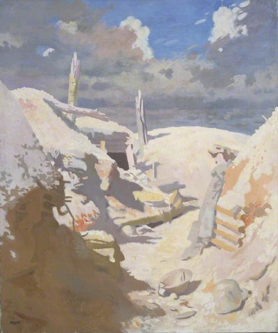 Order Artwork Replica A Gunner`s Shelter in a Trench, Thiepval, 1917 by William Newenham Montague Orpen | ArtsDot.com